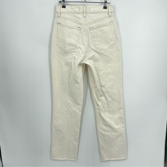 Abercrombie & Fitch ‘90s straight ultra high rise cream ivory Sz 26 2 raw hem - Picture 5 of 11